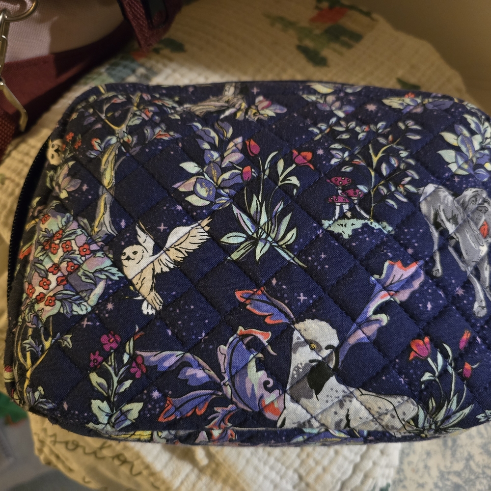 Floral Quilted Pouch with Animal Print